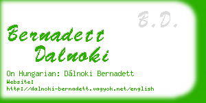 bernadett dalnoki business card