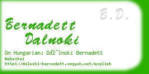 bernadett dalnoki business card